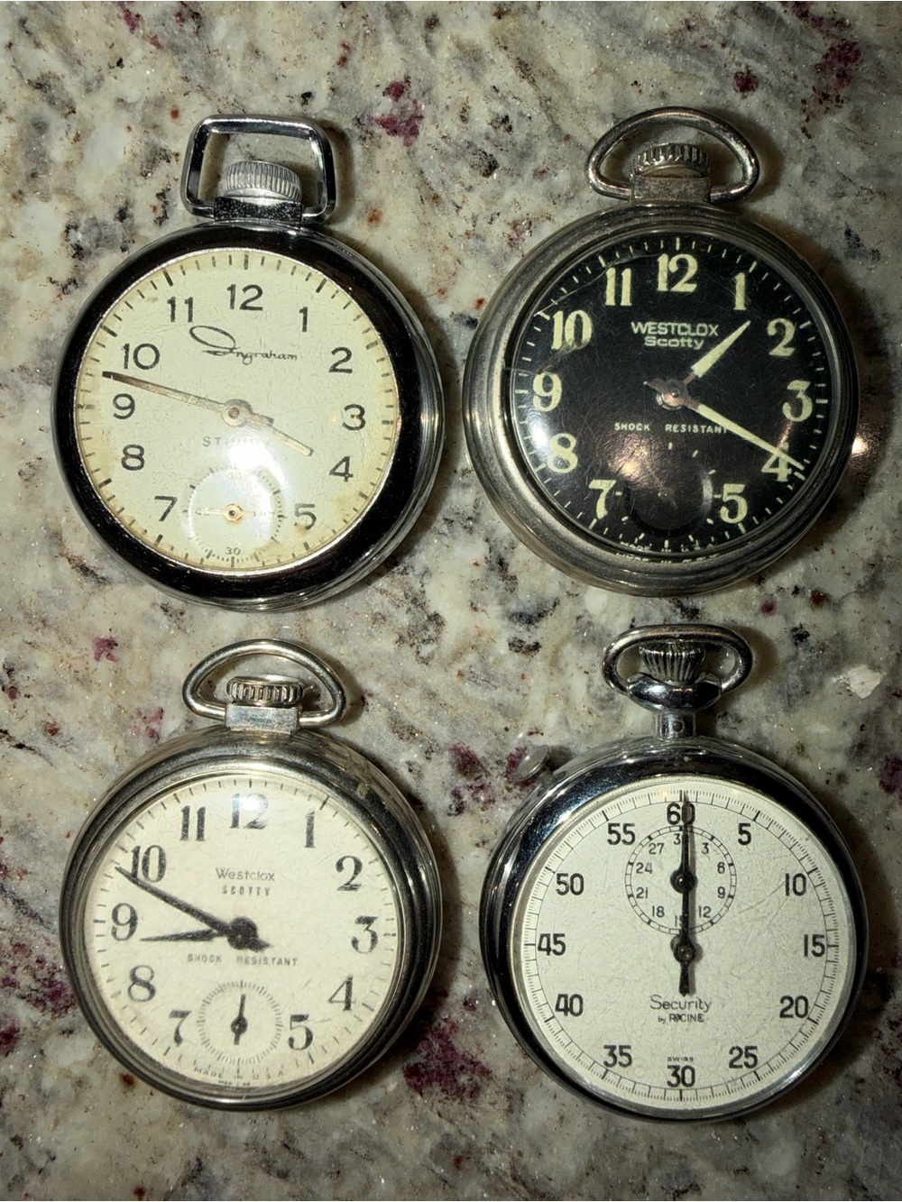 Pocket Watch Antiques Quantity Of 4 Ingraham Westclox Westclox Racine